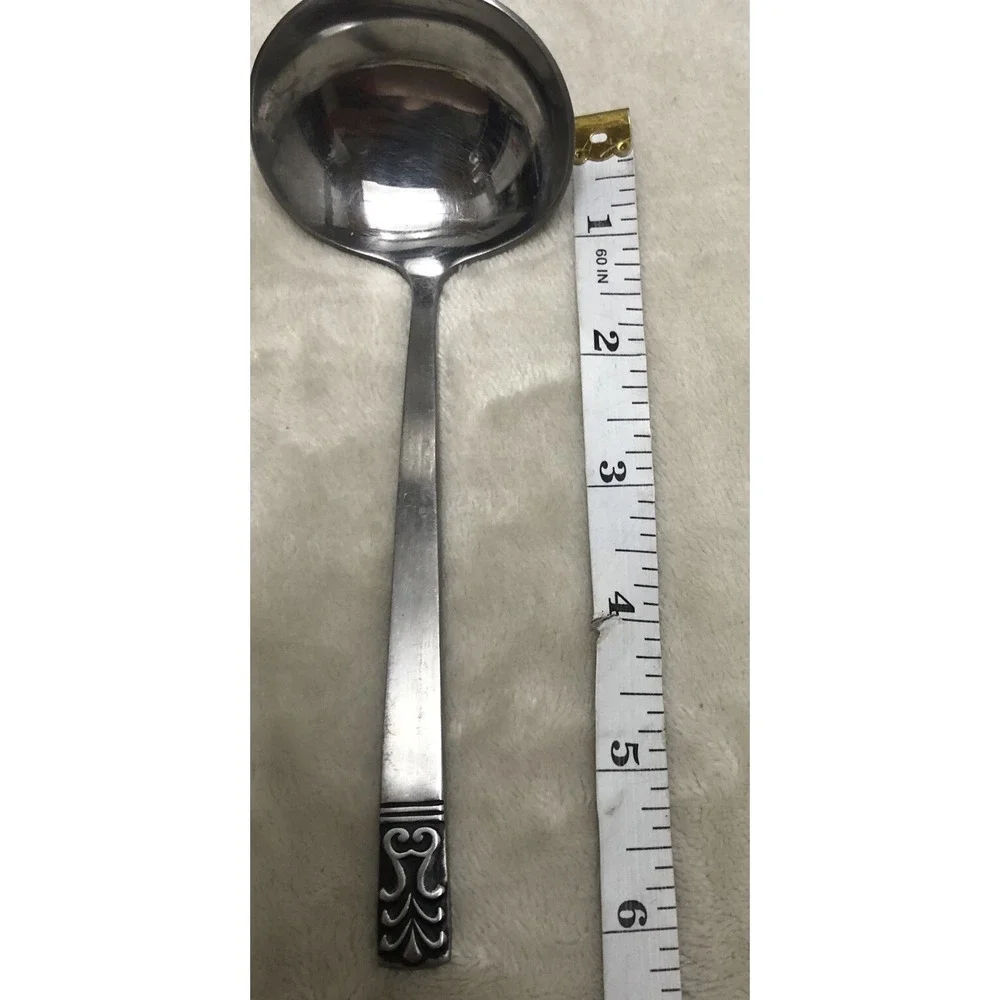 Vintage Carlyle Cameo Stainless Flatware Gravy Spoon Hong Kong‎ MCM